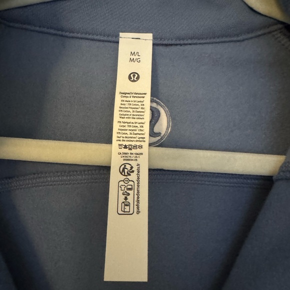 Lululemon Scuba Oversized Funnel-Neck Half Zip Long Washed Denim Gold M/L - Picture 6 of 8